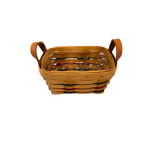 1995 Longaberger Woven Traditions Tea Basket w/Protector 7"L x 5"W x 3.5"H